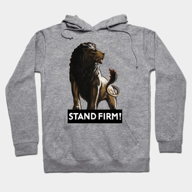 Stand Firm Lion - WWII Propaganda Hoodie by warishellstore